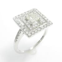 K18WG スクエア ダイヤモンドリング