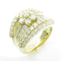 K18YG フラワー ダイヤモンドリング