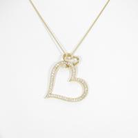 K18YG ハート ダイヤモンドネックレス