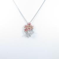 K18PG／K18WG フラワー×バタフライ カラーストーンネックレス