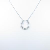 K14WG ホースシュー ダイヤモンドネックレス