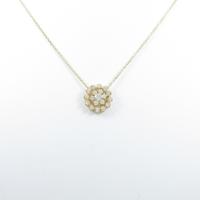 K18YG 2WAY フラワー ダイヤモンドネックレス