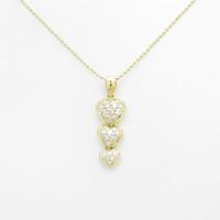 K18YG ハート ダイヤモンドネックレス
