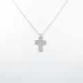 K18WG クロス ダイヤモンドネックレス