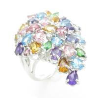 K18WG カラーストーンリング