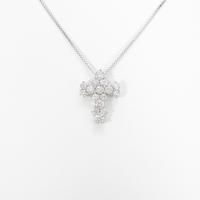 K18WG クロス ダイヤモンドネックレス5％引き