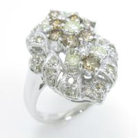 K18WG フラワー ダイヤモンドリング