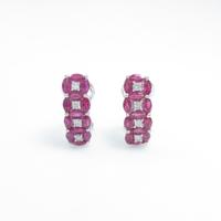 K18WG／750WG ルビーピアス