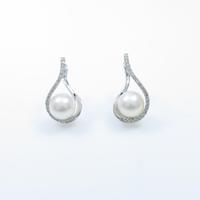 K18WG アコヤパールピアス