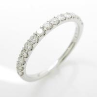 K18WG ハーフエタニティ ダイヤモンドリング