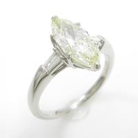 プラチナダイヤモンドリング 1．508ct・VLY・SI2・マーキスカット10％引き