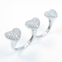 K18WG ハート ダイヤモンドリング