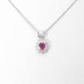 K18WG ルビーネックレス