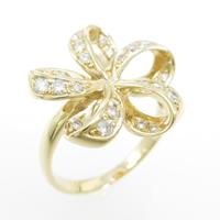 K18YG フラワー ダイヤモンドリング