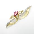 K18YG／PT ルビーブローチ