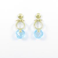 750YG／K18YG ブルートパーズピアス