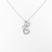 K18WG ハート ダイヤモンドネックレス