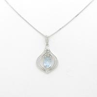 K14WG アクアマリンネックレス