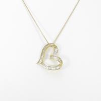 K18YG ハート ダイヤモンドネックレス