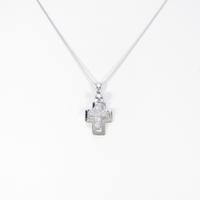 K18WG クロス ダイヤモンドネックレス20％引き