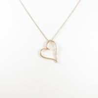 18KPG／K8PG ハート ダイヤモンドネックレス