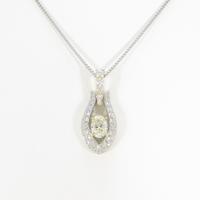 K18YG／プラチナダイヤモンドネックレス 1．016ct・VLY・VVS2・オーバルカット