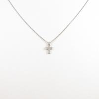 K18WG クロス ダイヤモンドネックレス