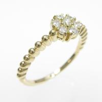 【リメイク】K18YG フラワー ダイヤモンドピンキーリング