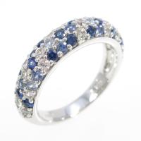 K18WG パヴェ サファイヤリング