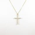 585YG／K18YG クロス ダイヤモンドネックレス