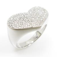 K18WG ハート ダイヤモンドリング5％引き