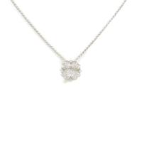 K18WG クローバー ダイヤモンドネックレス
