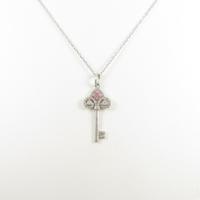 PT キー ピンクサファイヤネックレス