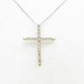 K18WG クロス ダイヤモンドネックレス