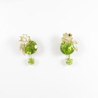 K18YG ペリドットピアス