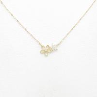 K18YG フラワー ダイヤモンドネックレス