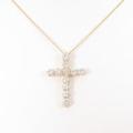 K18YG クロス ダイヤモンドネックレス