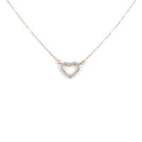 K18PG ハート ダイヤモンドネックレス