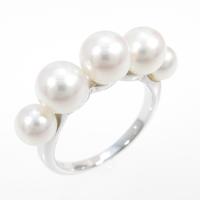K18WG アコヤパールリング