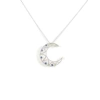 K18WG ムーン サファイヤネックレス