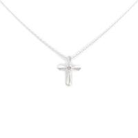K18WG クロス ダイヤモンドネックレス