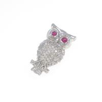 K18WG フクロウ ルビーペンダント
