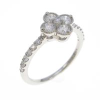 【新品】PT フラワー ダイヤモンドリング5％引き