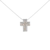 K18WG／K18PG 2WAY クロス ダイヤモンドネックレス