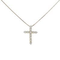 【新品】K18YG クロス ダイヤモンドネックレス 1．514ct・F・VVS1?SI2・VG?GOOD5％引き