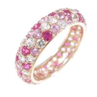 K18PG フルエタニティ ルビーリング