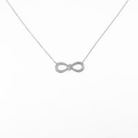 K18WG リボン ダイヤモンドネックレス