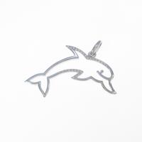 750WG ドルフィン ダイヤモンドペンダント
