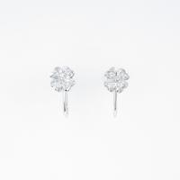 ミキモト クローバー ダイヤモンドイヤリング