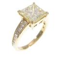 【リメイク】K18YG ダイヤモンドリング 2．018ct・LY・SI1・プリンセスカット